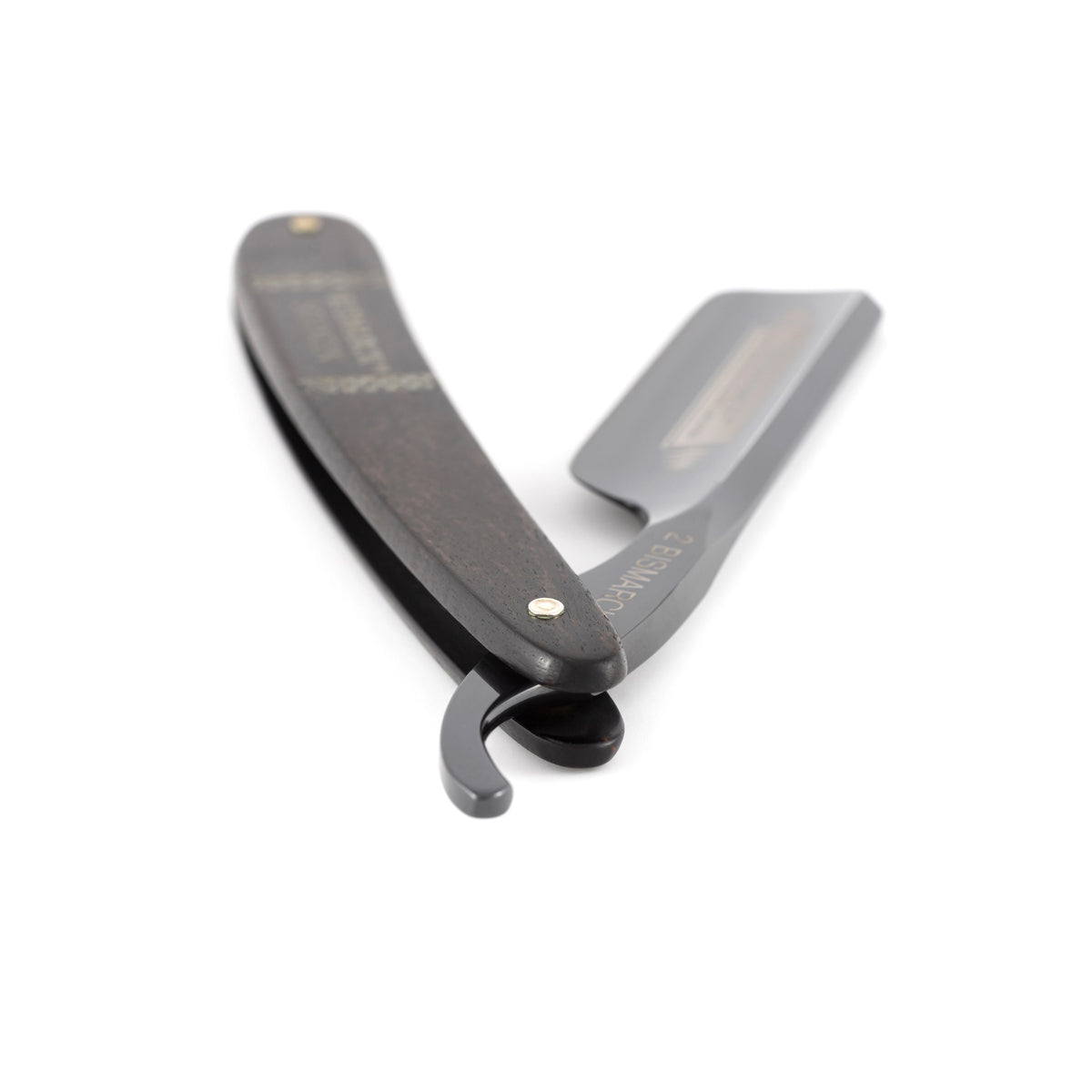 Rasoir droit Bismarck Black Duke en ébène à tête ronde 6/8" - Dovo