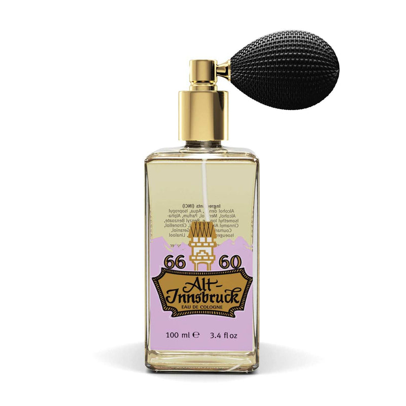 Alt-Innsbruck Eau de Cologne mit Pumpzerstäuber, klassischer Herrenduft mit Tabak und Menthol, erfrischend und elegant, 100 ml Glasflasche