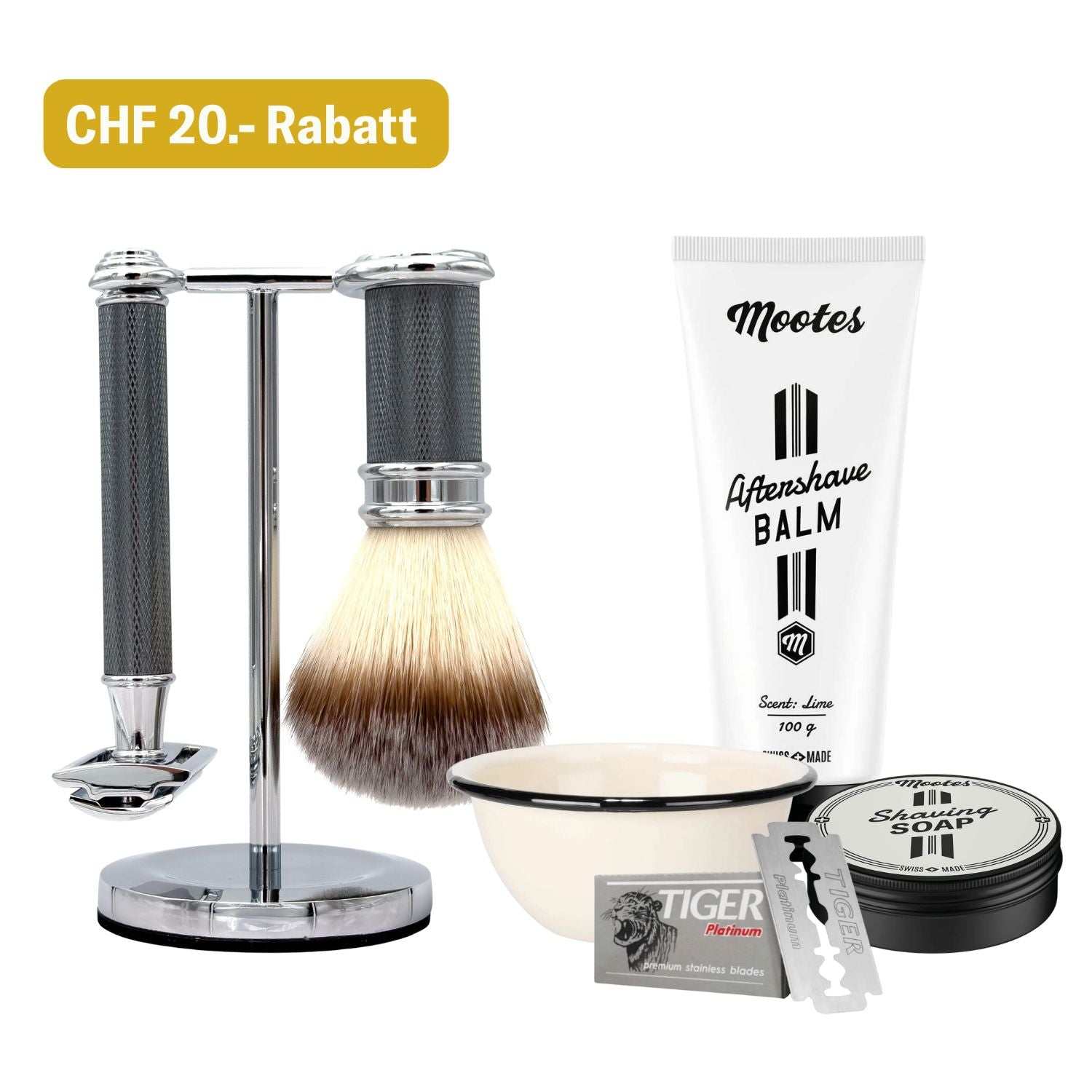 Rasierhobel-Set 7-Teilig Premium - Mootes