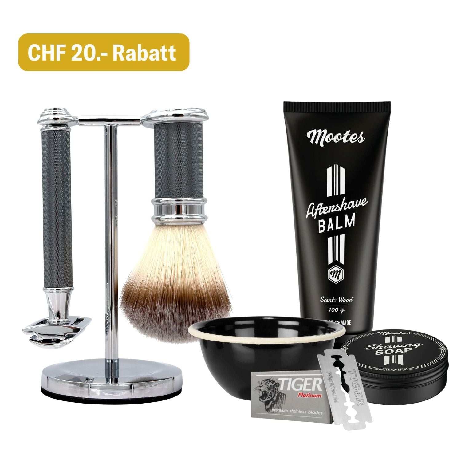 Rasierhobel-Set 7-Teilig Premium - Mootes