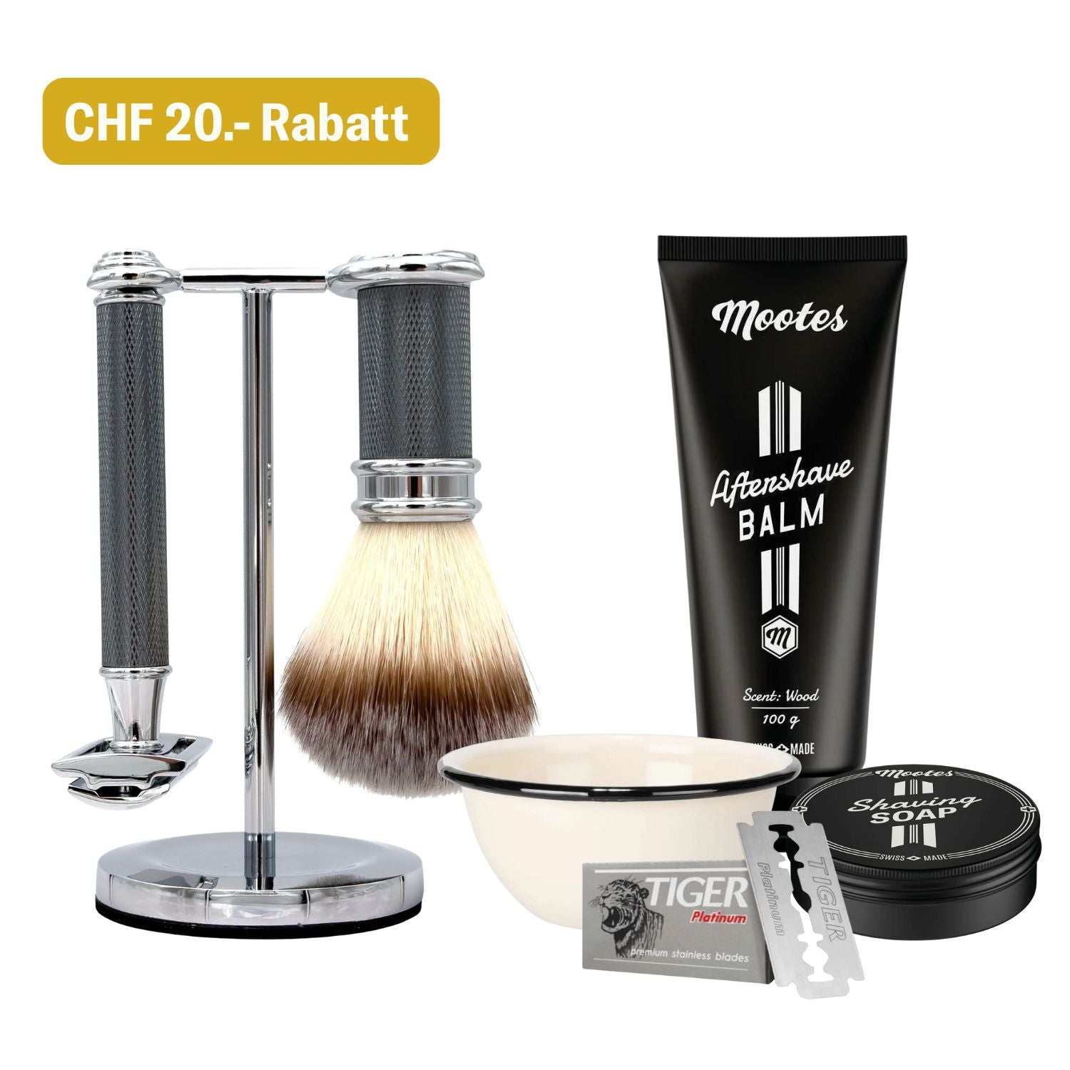 Rasierhobel-Set 7-Teilig Premium - Mootes