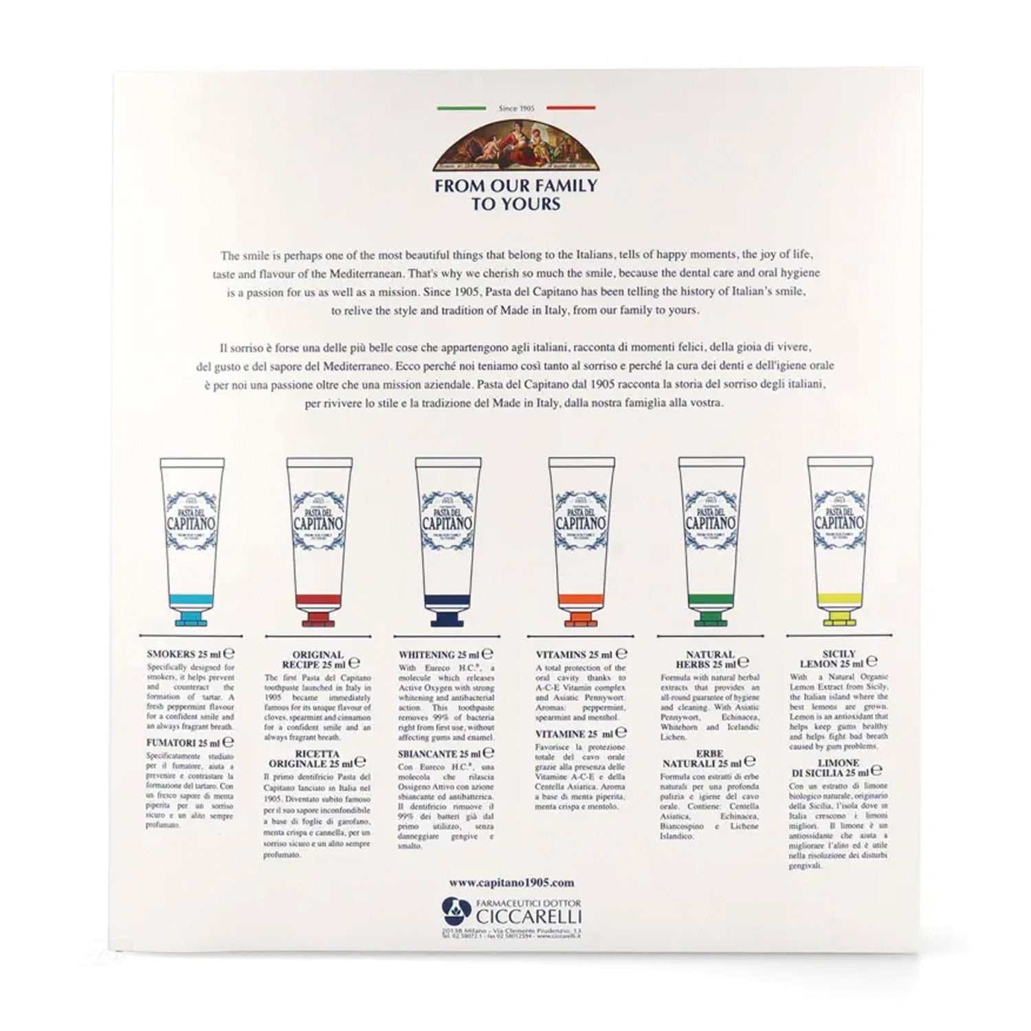 Zahnpasta Mini Box 6 x 25 ml - Pasta del Capitano