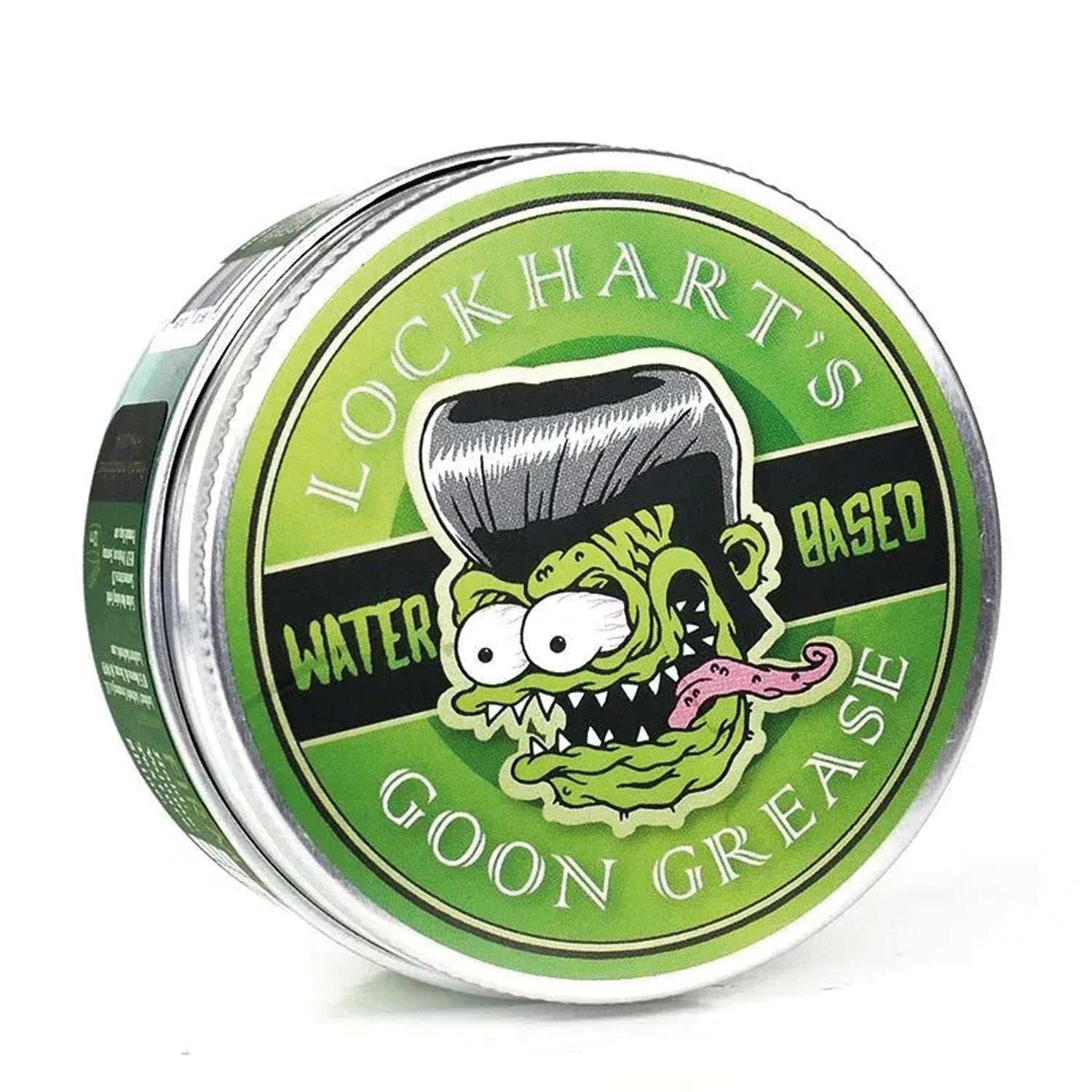 Lockhart's Goon Grease Water Based Haarpomade mit starkem Halt und glänzendem Finish, wasserbasiert und leicht auswaschbar.