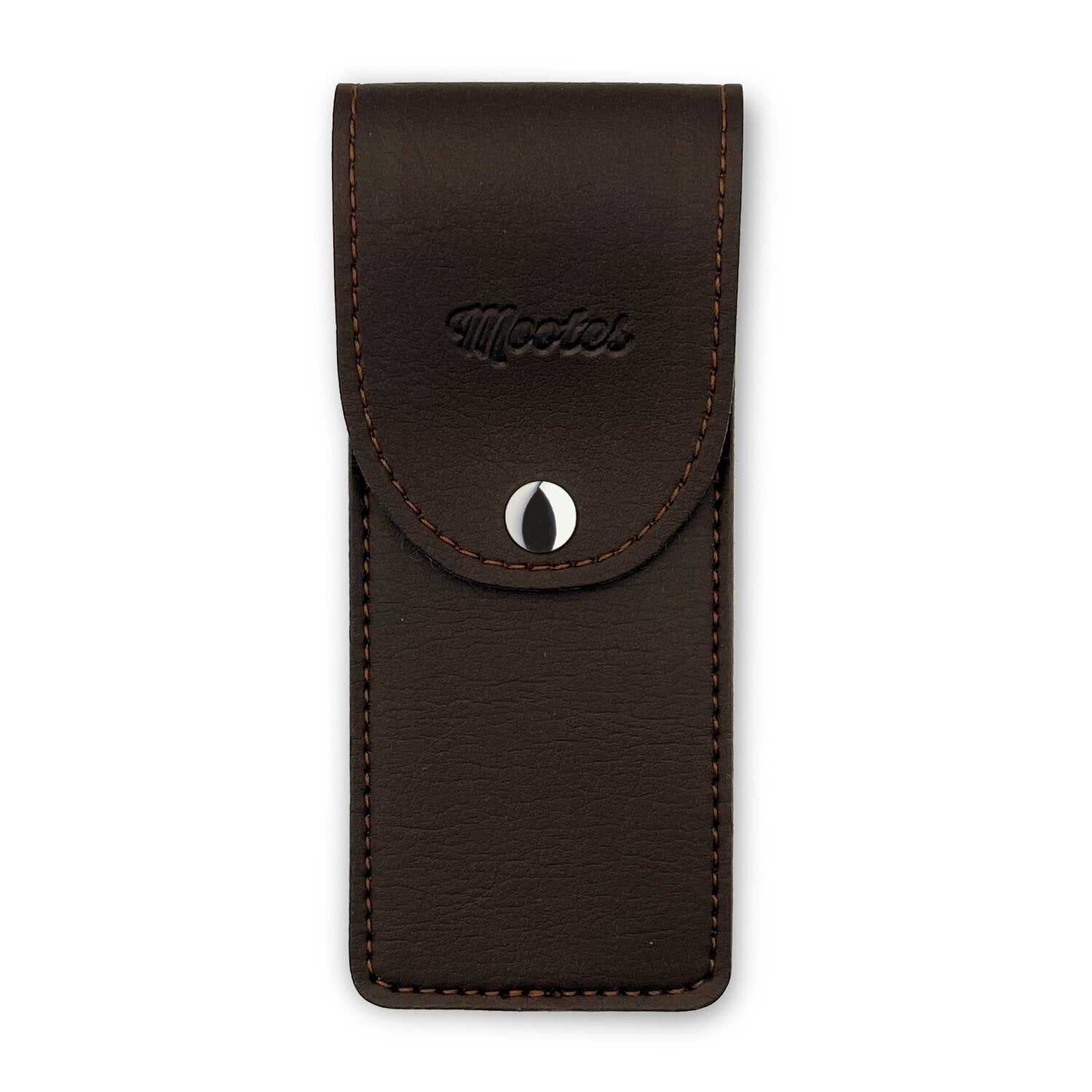 Rasierhobel Etui Mootes aus nachhaltigem Viridis Leder in braun, elegant und schützend