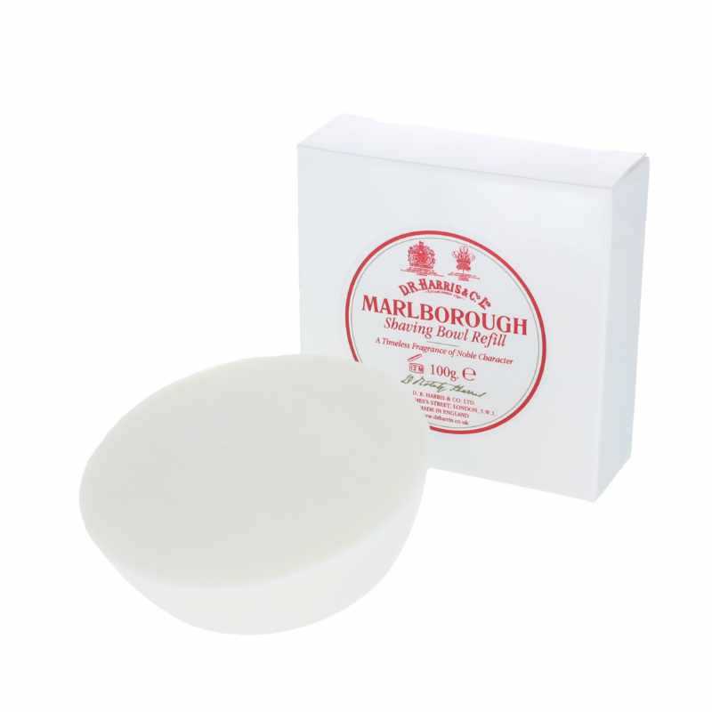 Rasierseife Marlborough von D.R. Harris mit holzigem Zedern- und Sandelholzduft, dreifach gemahlen für feinporigen Schaum