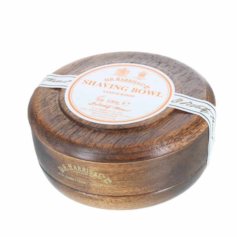 Rasierseife Sandelholz im edlen Holztopf aus Sheesham-Holz mit mahagonifarbenem Finish von D.R. Harris