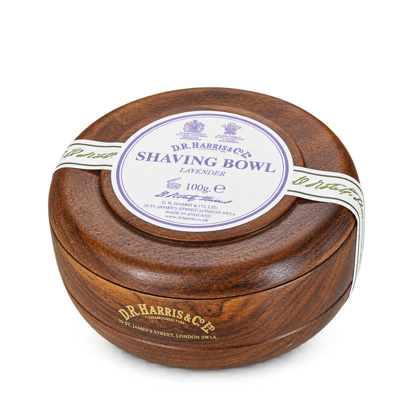 Shaving soap lavender in a wooden pot - D.R. Harris