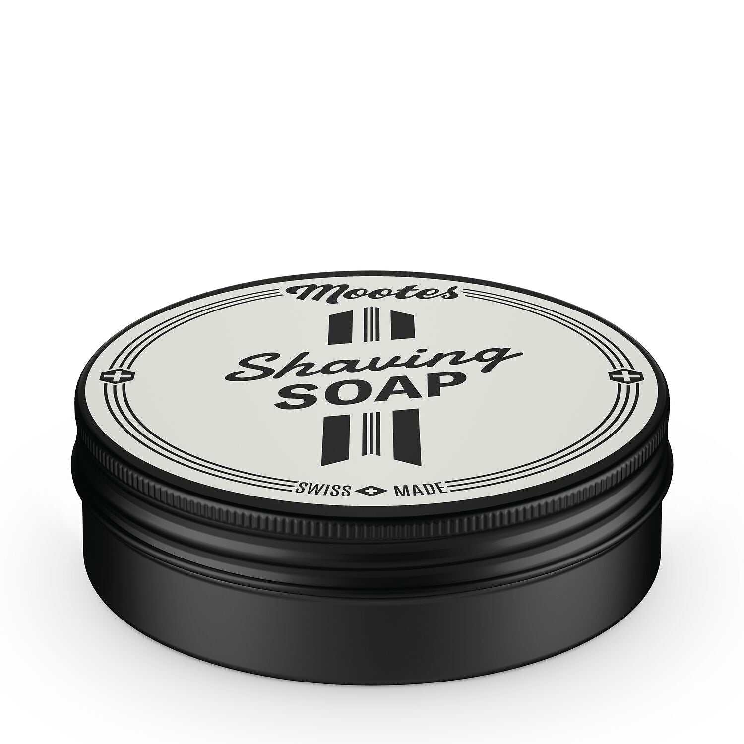 Rasierseife Lime von Mootes in schwarzer Dose mit erfrischendem Limettenduft für glatte Rasur.