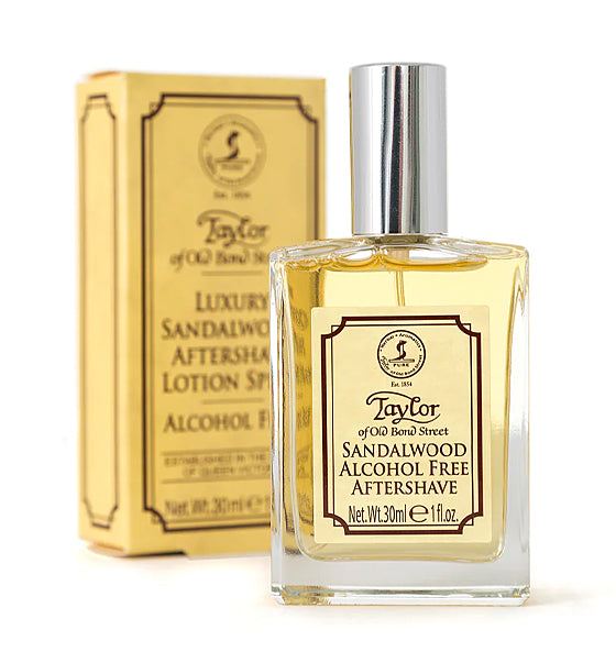 Aftershave Lotion Sandelholz Taylor, alkoholfrei, mit natürlichem Sandelholzduft und pflegenden Inhaltsstoffen für empfindliche Haut.