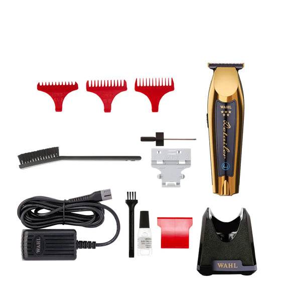 Kabelloser WAHL Trimmer Detailer Cordless Gold mit Aufsätzen und Ladegerät für präzise Haarschnitte