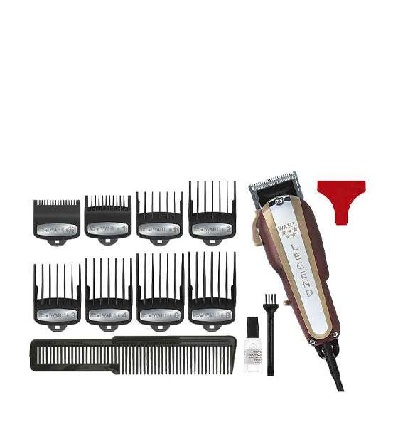 Haarschneidemaschine Legend Clipper von WAHL mit 8 Aufsteckkämmen, Reinigungspinsel und Öl für präzises Schneiden