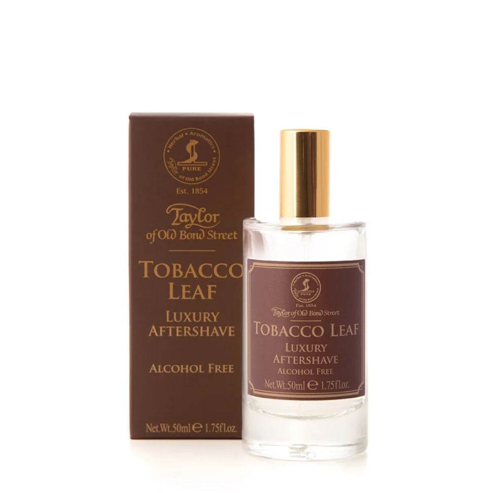 Aftershave Lotion Tobacco Leaf von Taylor of Old Bond Street, alkoholfreie Aftershave-Lotion mit warmem Tabakduft und frischen Bergamotte-Noten, pflegt und beruhigt die Haut nach der Rasur