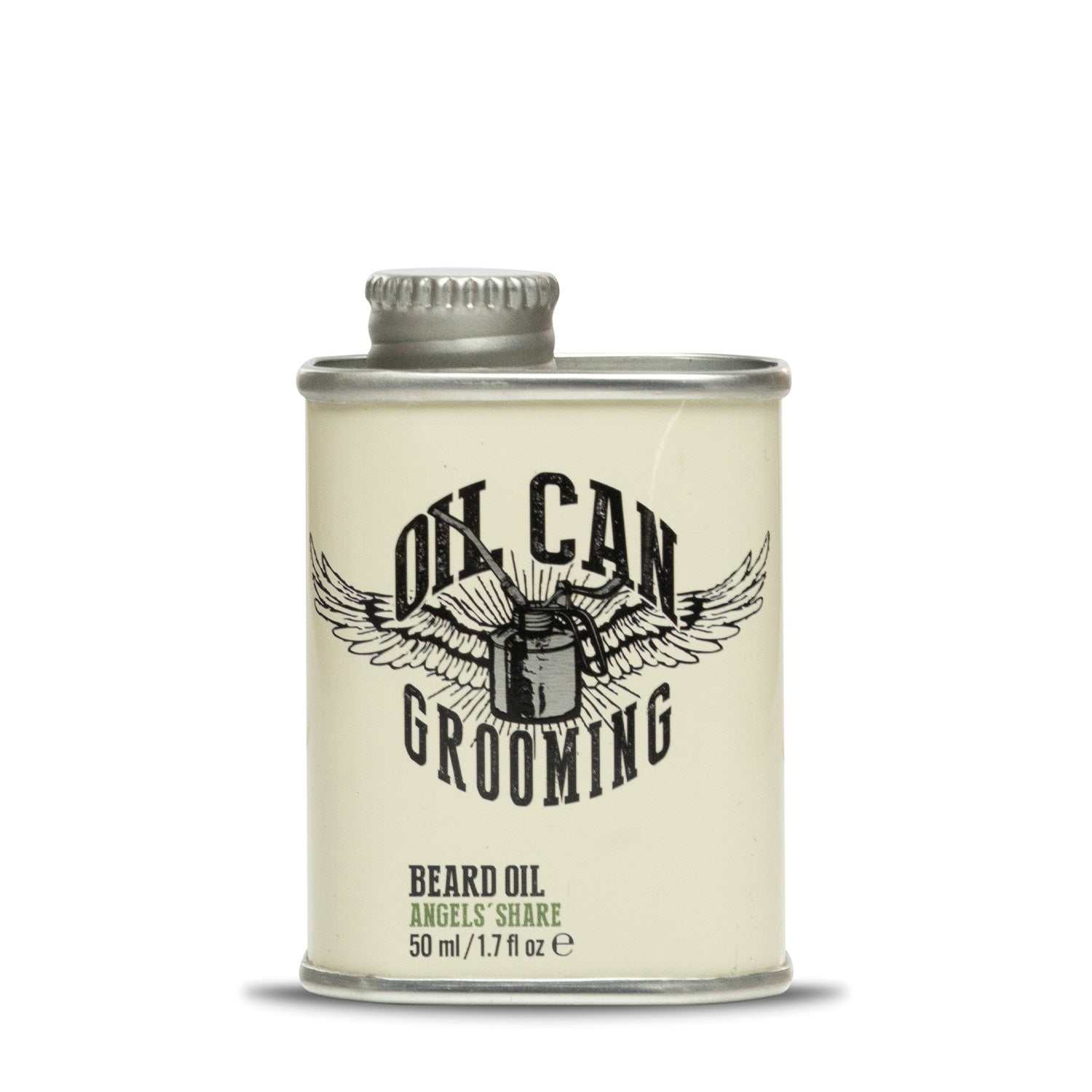 Bartöl Angel's Share von Oil Can Grooming im Vintage-Kanister mit Whisky-inspiriertem Duft für Bartpflege