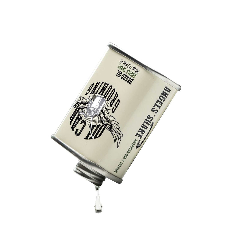 Bartöl Angel's Share von Oil Can Grooming mit Bourbon-Duft und natürlichen Ölen für geschmeidigen Bartpflegeeffekt