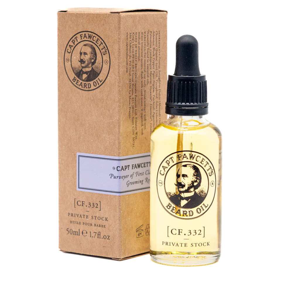 Bartöl Private Stock von Captain Fawcett mit natürlichen Ölen für gepflegten Bart und maskulinen Duft