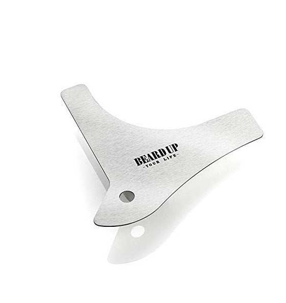 Bartschablone aus Edelstahl für präzise Konturenrasur mit Gravur Beard Up Your Life