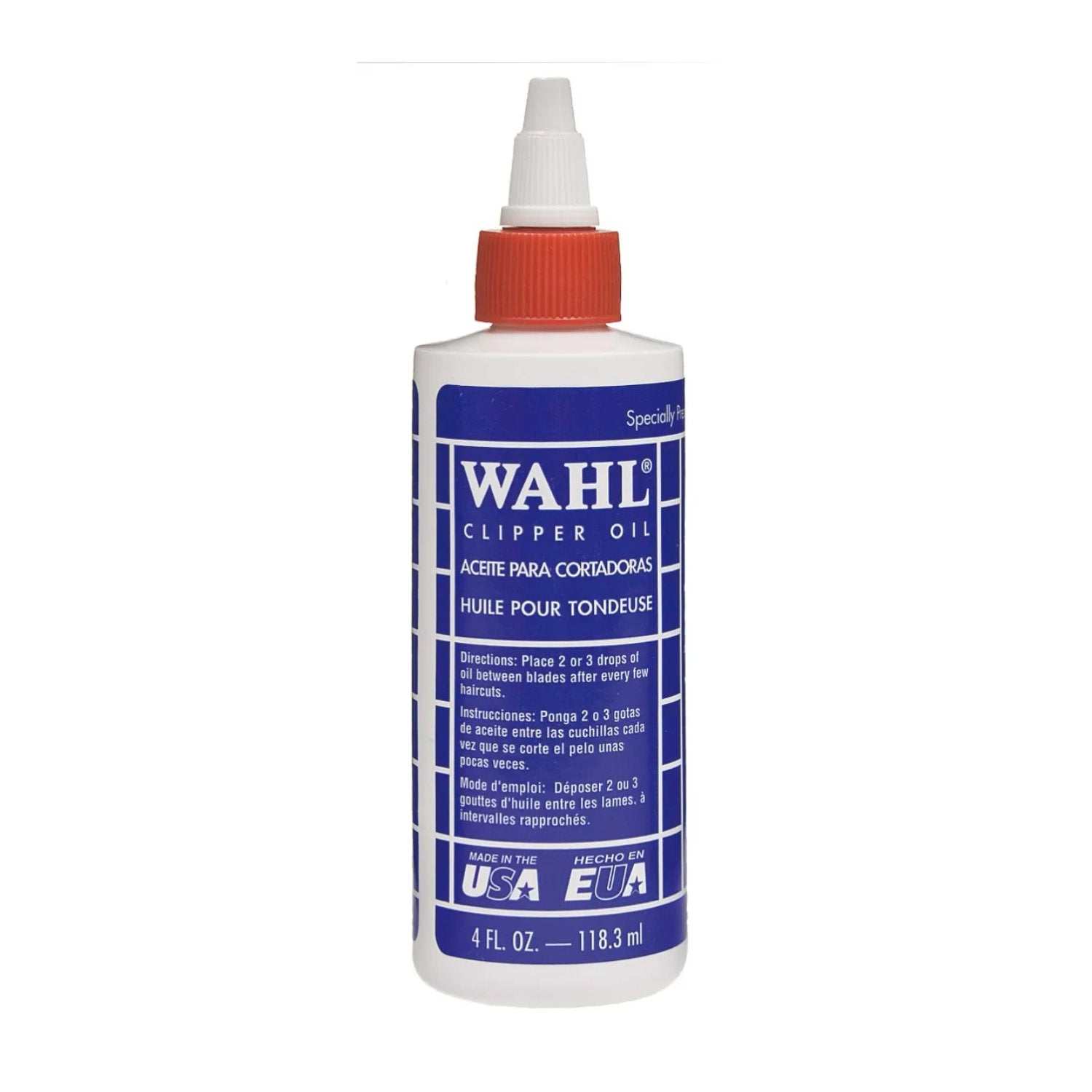 WAHL Special Blade Oil Maschinenöl für professionelle Schneidsatzpflege, silikonbasiert, zur Verlängerung der Lebensdauer von Trimmerklingen.