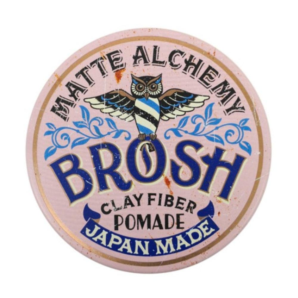 Brosh Haarpomade Clay Fiber Matte Alchemy Japan Made mit Eulen-Design