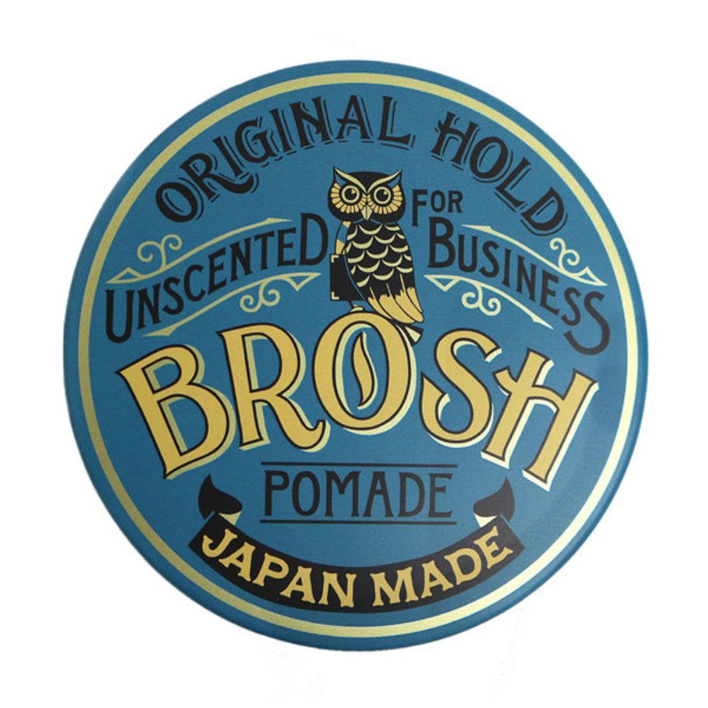 Brosh Haarpomade Original Hold unscented Japan hergestellt runde Dose mit Eulenmotiv