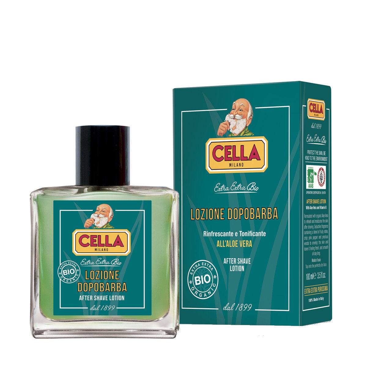 Aftershave Lotion Bio mit Aloe Vera von Cella Milano für sanfte Rasurpflege und Hautberuhigung