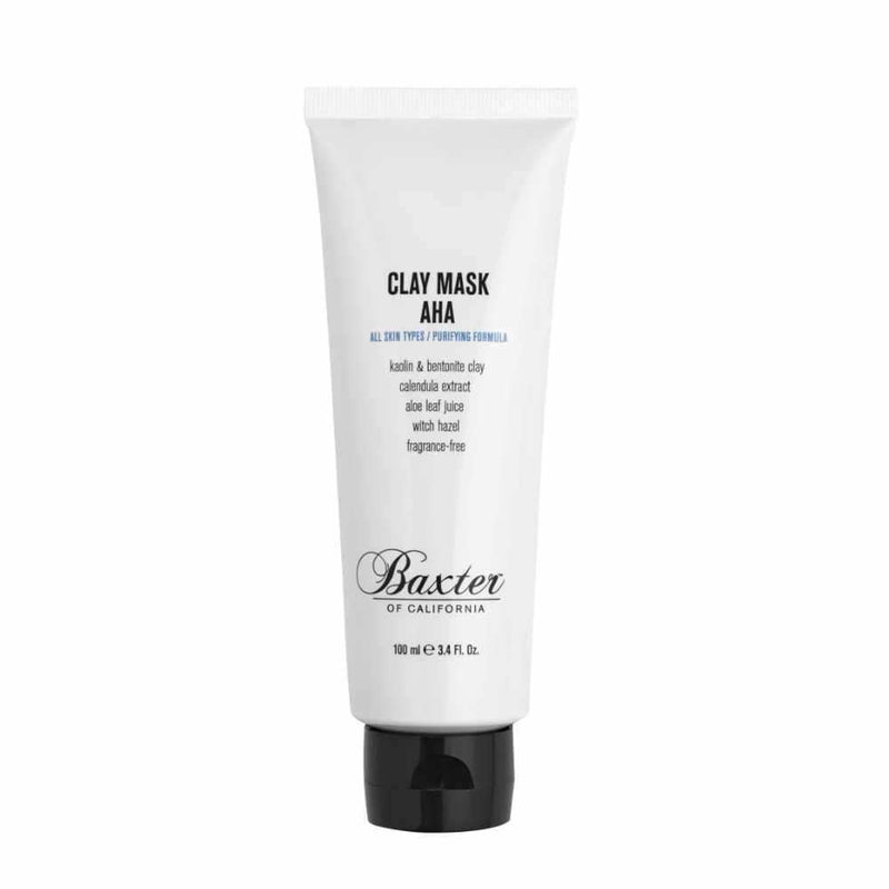 Baxter of California Clay Maske AHA mit Kaolin, Bentonit, Ringelblumenextrakt und Aloe Vera für tiefenreinigende Hautpflege