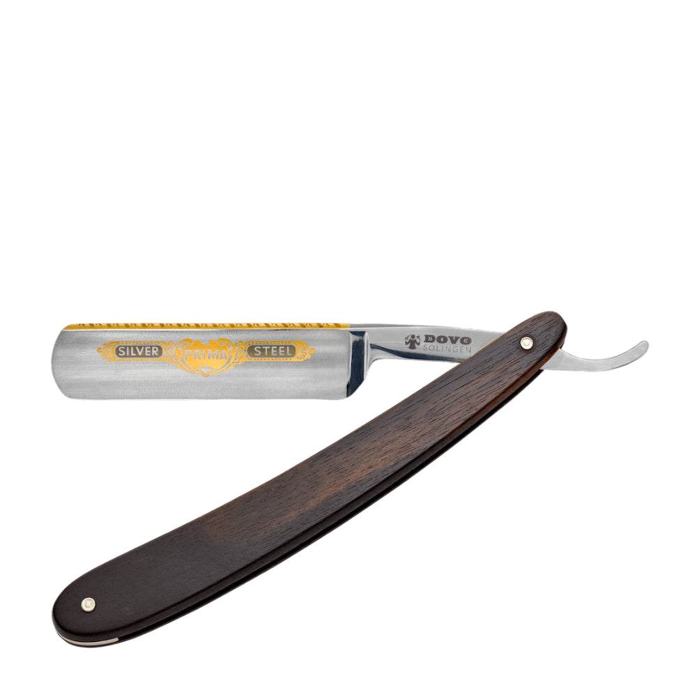 Rasiermesser PRIMA mit Ebenholzgriff und 5/8 Zoll Rundkopf-Klinge aus Kohlenstoffstahl