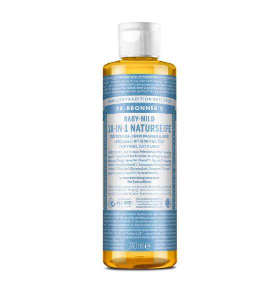 Flüssigseife Neutral Dr. Bronner mit Bio-Ölen, vielseitig einsetzbar und ohne chemische Zusatzstoffe, 240 ml