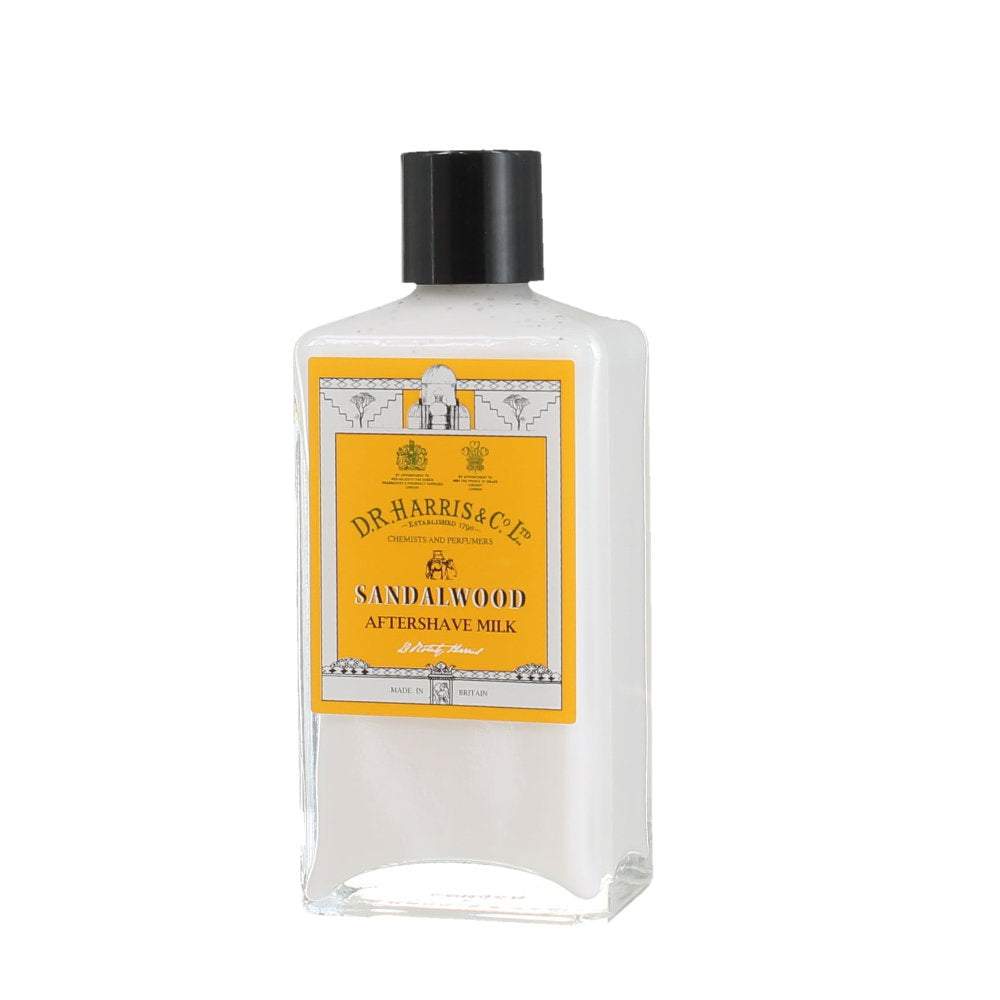Aftershave Balsam Sandelholz von D.R. Harris ohne Alkohol, milde After Shave Milk mit Sandelholzduft und natürlichen Ölen für beruhigte Haut