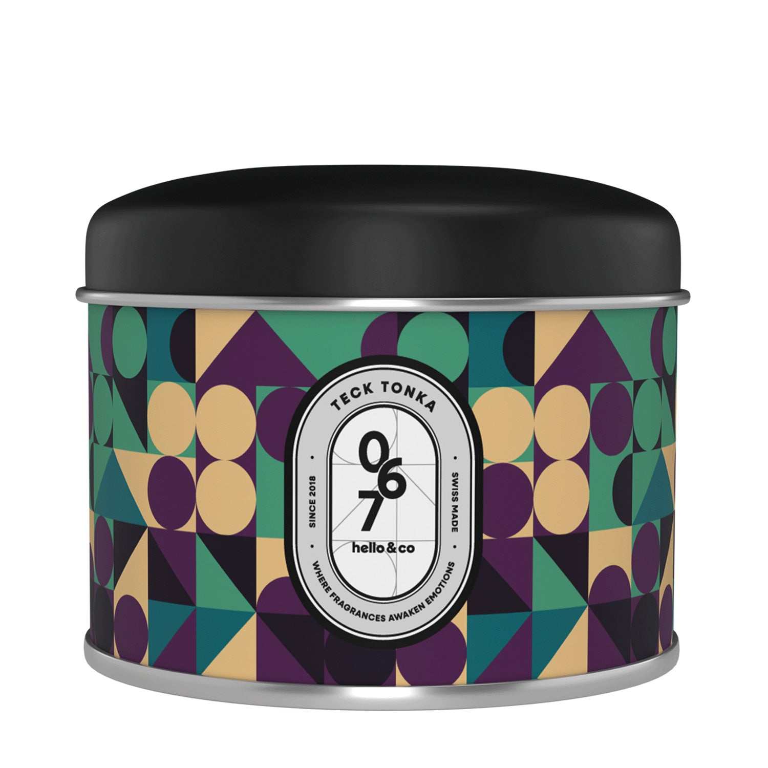 Duftkerze Teak Tonka in dekorativer Dose mit exotischem Teakholz- und Tonkabohnen-Duft, handgegossen aus natürlichem Sojawachs