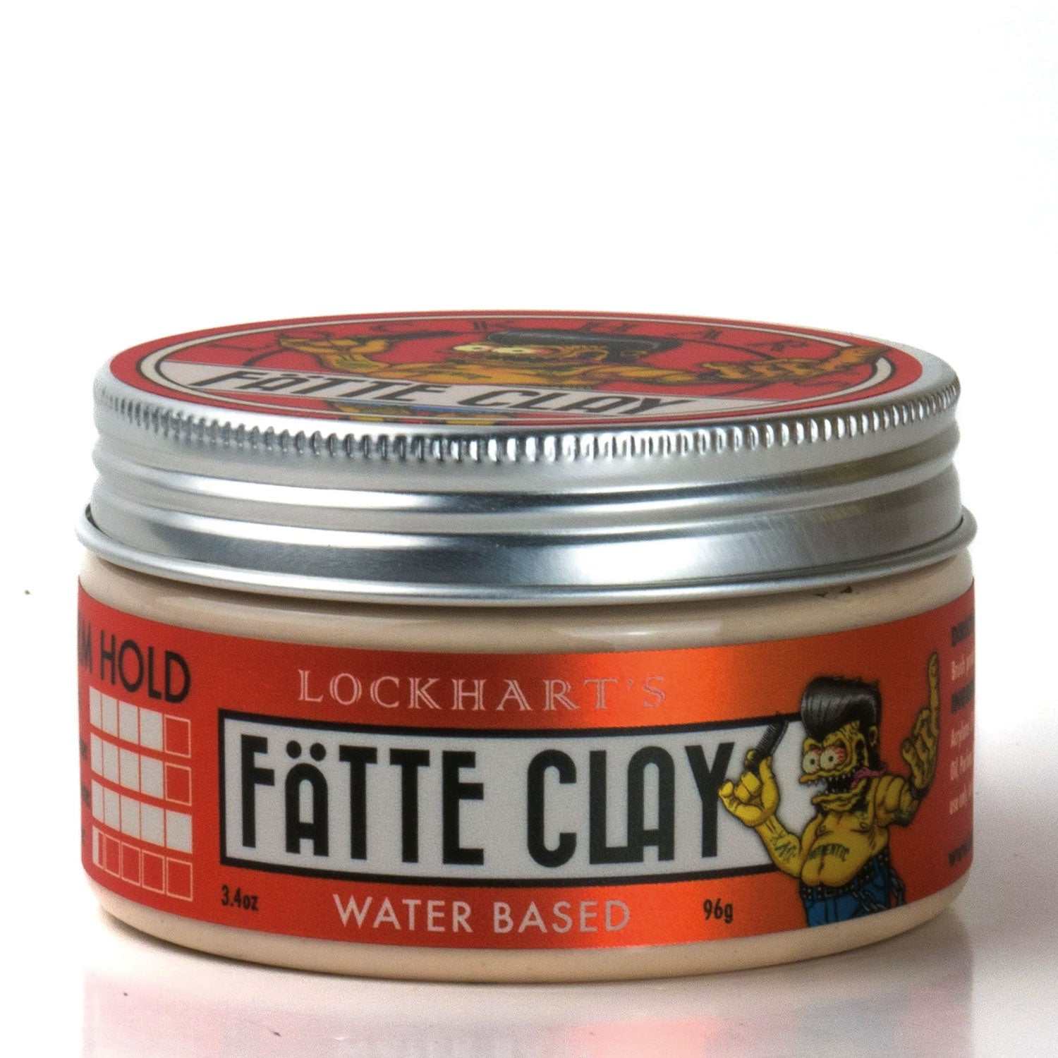 Lockhart's Fätte Clay Haarpomade für starken Halt und mattes Finish, wasserbasiert mit Tonerde, Mandarinen- und Sandelholzduft