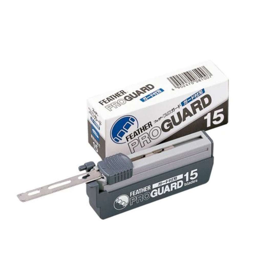 Feather PG-15 Artist Club Rasierklingen mit Schutzdraht und hygienischem Spender für empfindliche Haut