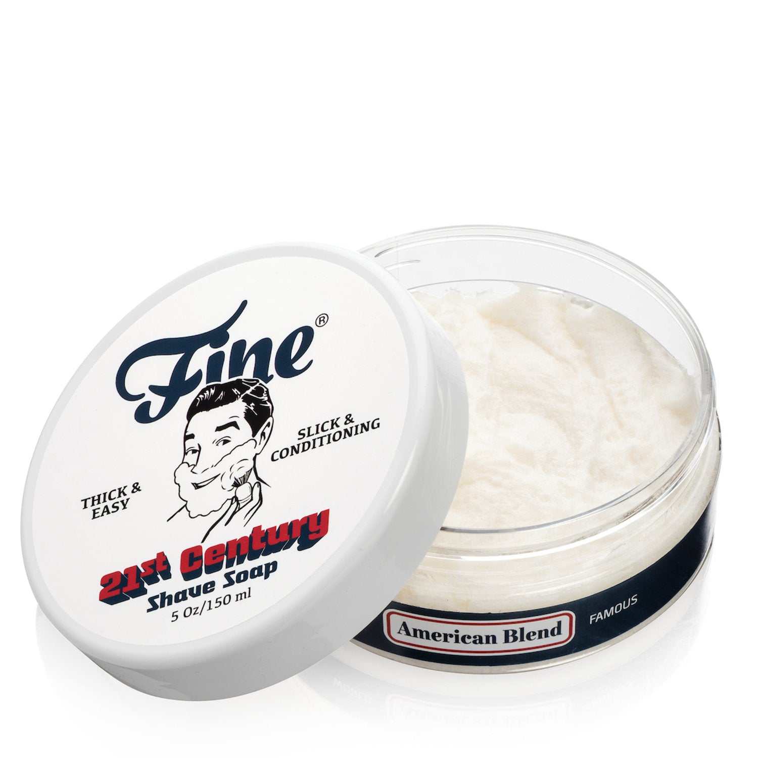 Rasierseife Fine Accoutrements American Blend, handgefertigte Talg-Seife für glatte und pflegende Rasur, 150 ml