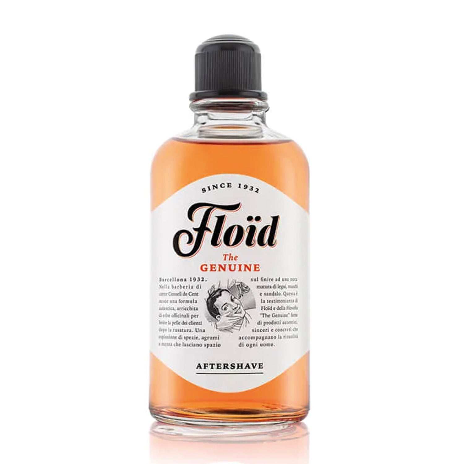 Aftershave Lotion Floïd The Genuine klassische Herrenkosmetik mit erfrischendem, würzigem Duft und beruhigender Pflege nach der Rasur