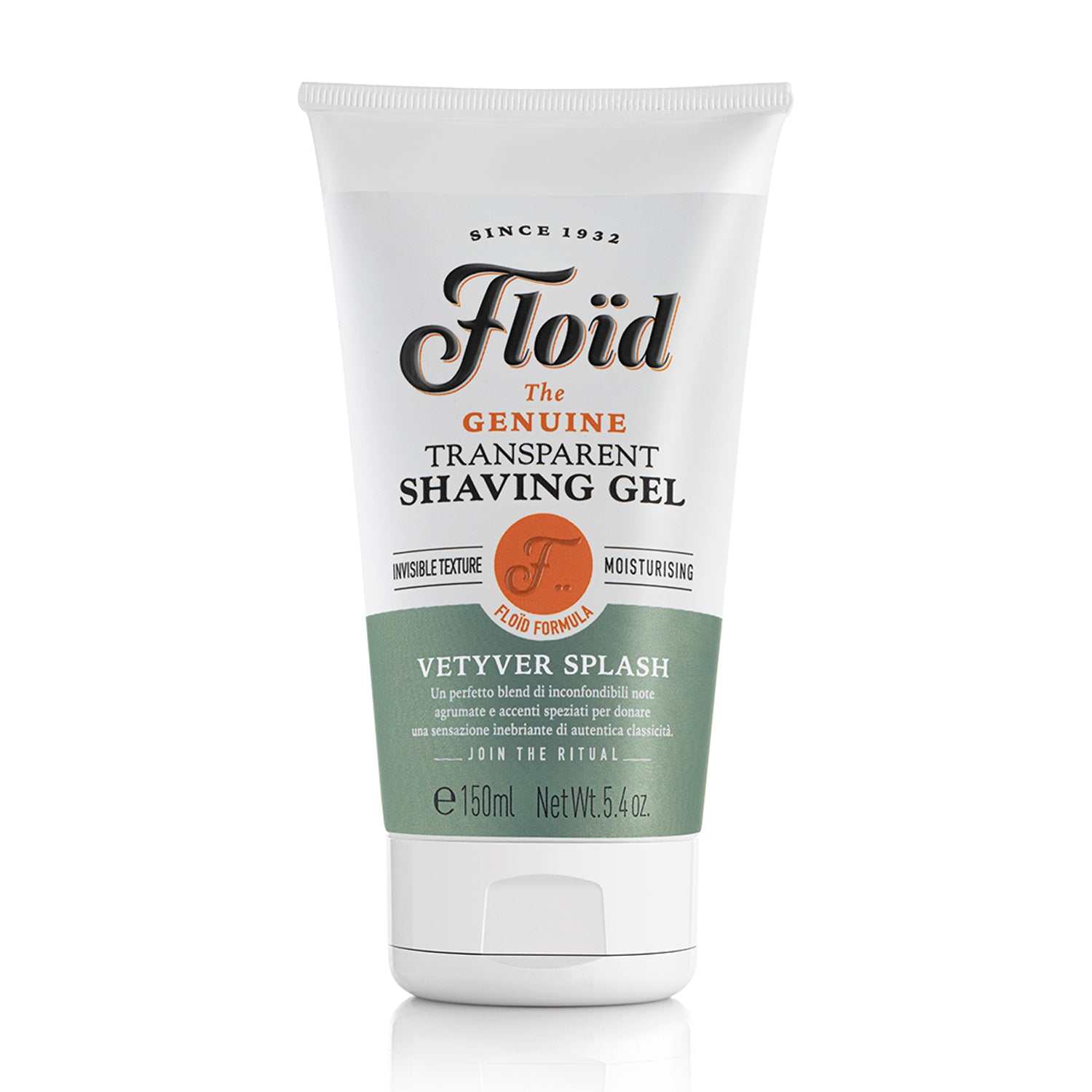 Rasiergel transparent Vetyver Splash von Floïd für sanfte, präzise und hydratisierende Rasur mit frischem Duft.