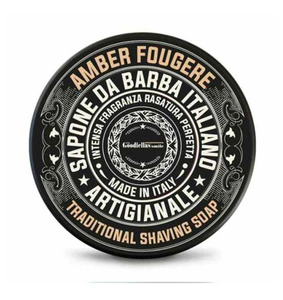 Rasiercreme Goodfellas Smile Amber Fougere pflanzliche traditionelle Rasierseife mit intensiver Duftnote