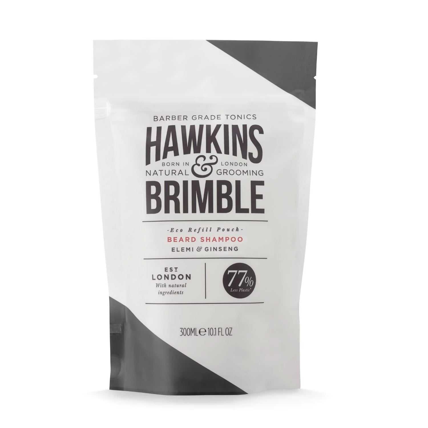Hawkins & Brimble Bartshampoo mit Elemi & Ginseng Duft, natürliche Inhaltsstoffe, sanfte Tiefenreinigung, 300ml Nachfüllbeutel