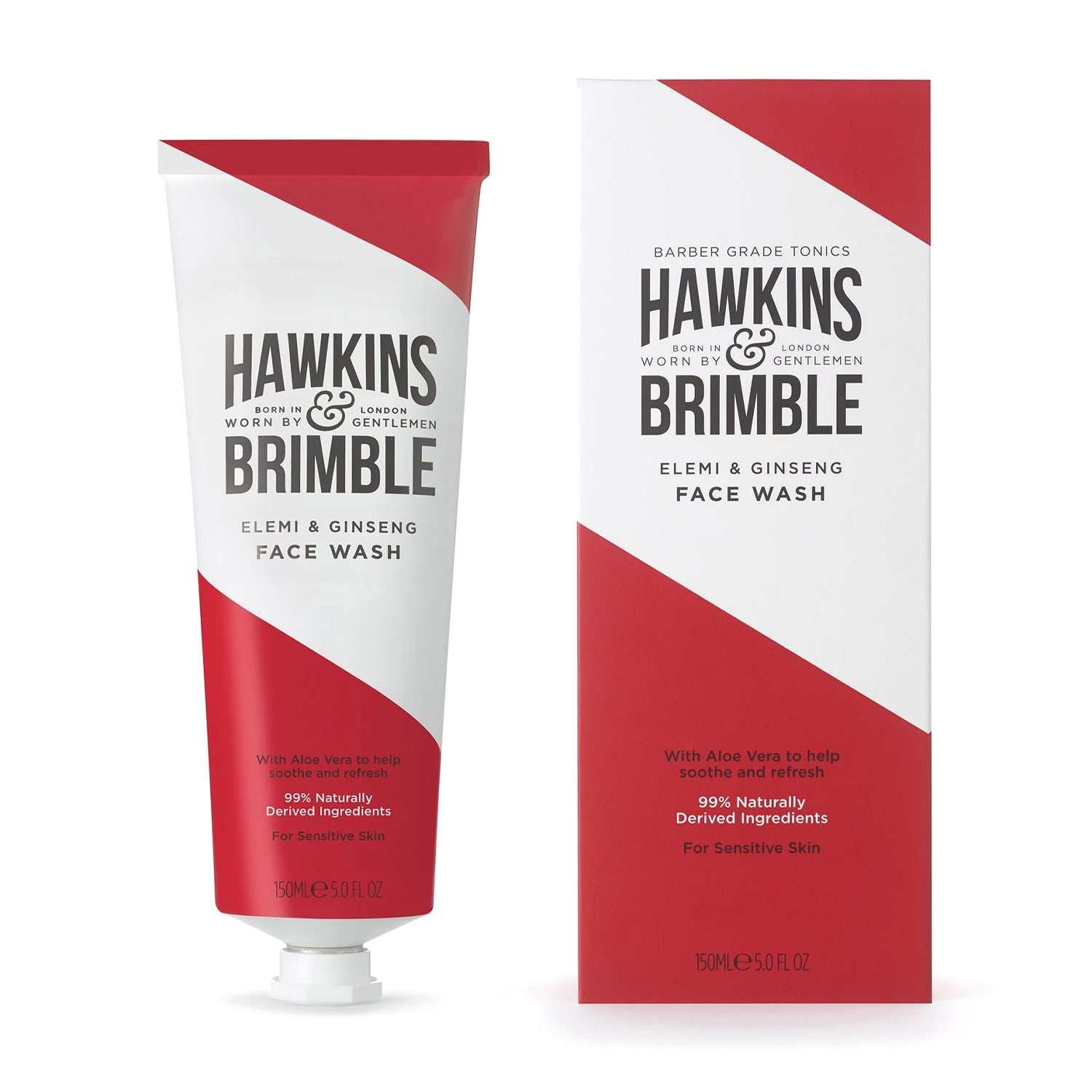 Gesichtswaschgel Hawkins & Brimble mit Aloe Vera zur sanften Reinigung und Pflege.