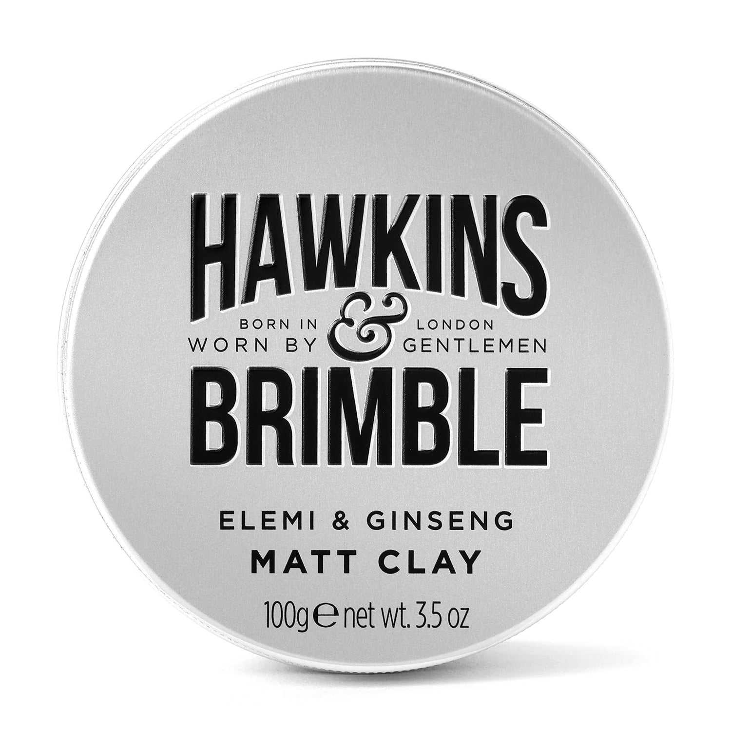 Haarpomade Matt Clay von Hawkins & Brimble mit mittlerem Halt und mattem Finish für flexibles Styling und natürliche Textur.