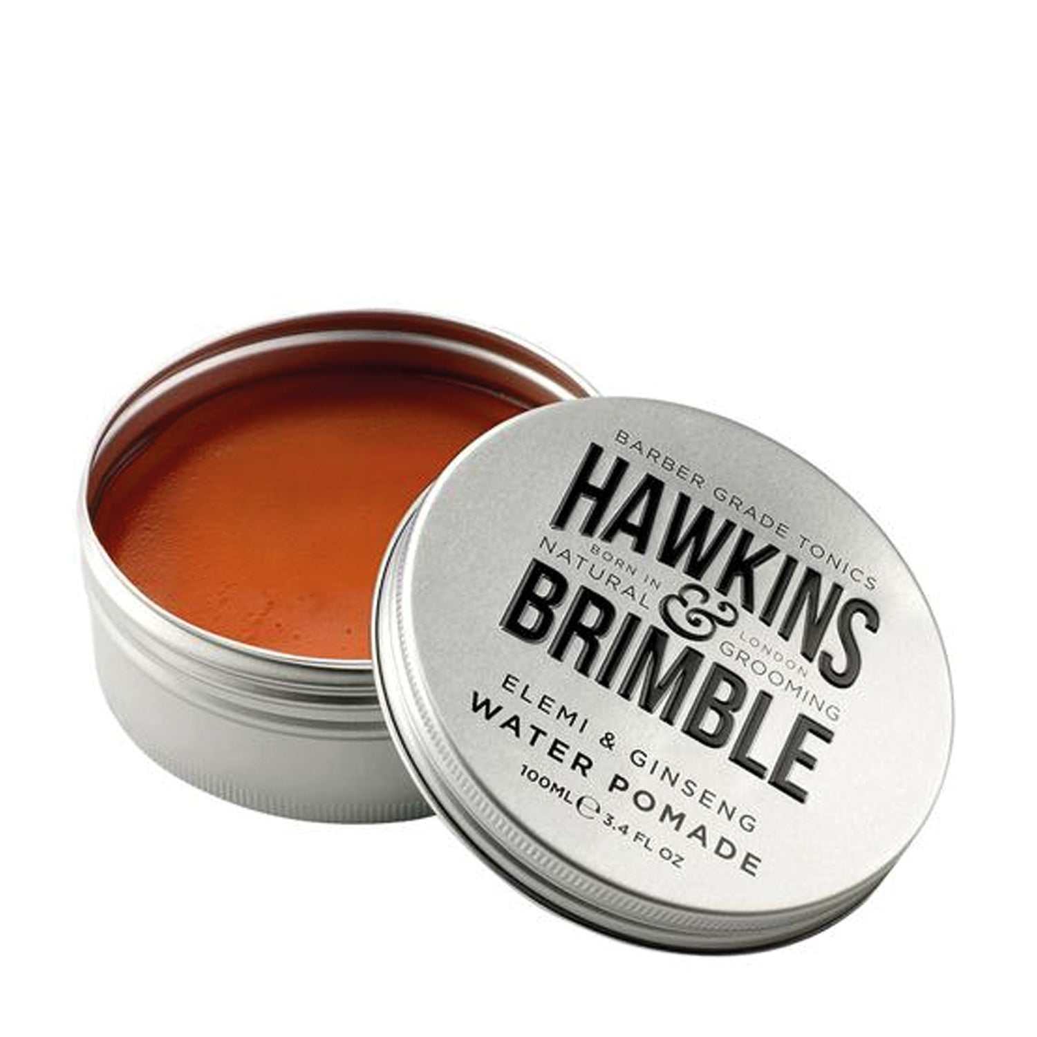 Haarpomade wasserbasiert von Hawkins & Brimble in Dose für flexibles Styling und natürlichen Halt.