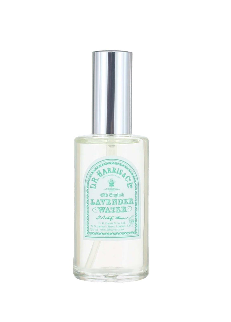 Lavendel Water von D.R. Harris mit echtem englischen Lavendelduft, Rosenwasser, Bergamotte und Moschus, leichtes Duftwasser für natürliche Frische nach der Rasur.