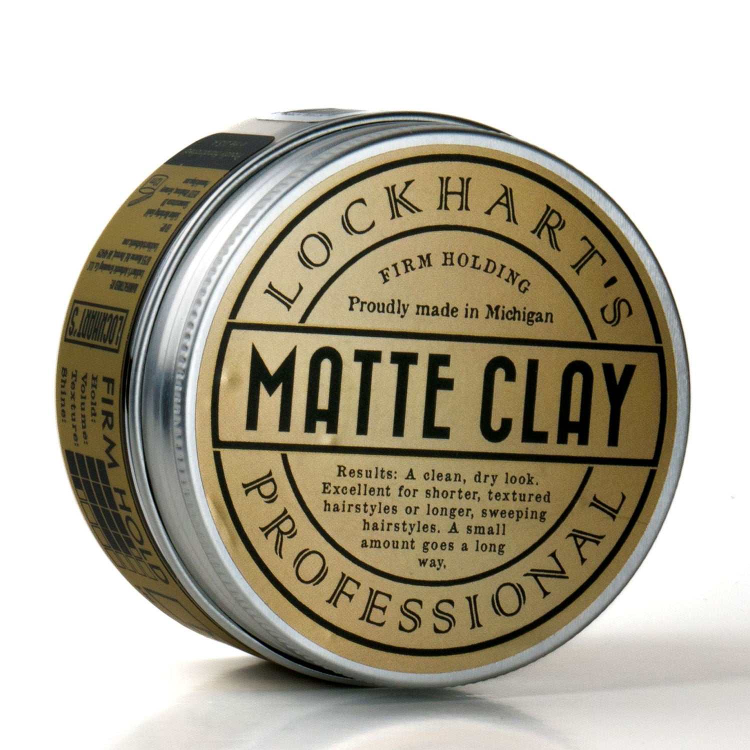 Lockhart's Haarpomade Matte Clay mit mittlerem Halt und mattem Finish für natürlichen, flexiblen Look.