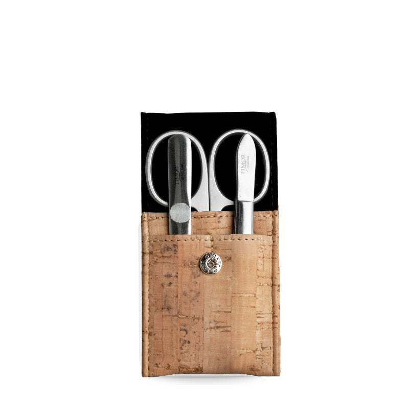 Maniküre Set 3-teilig mit rostfreien Stahlwerkzeugen in nachhaltigem Korketui von Giesen & Forsthoff