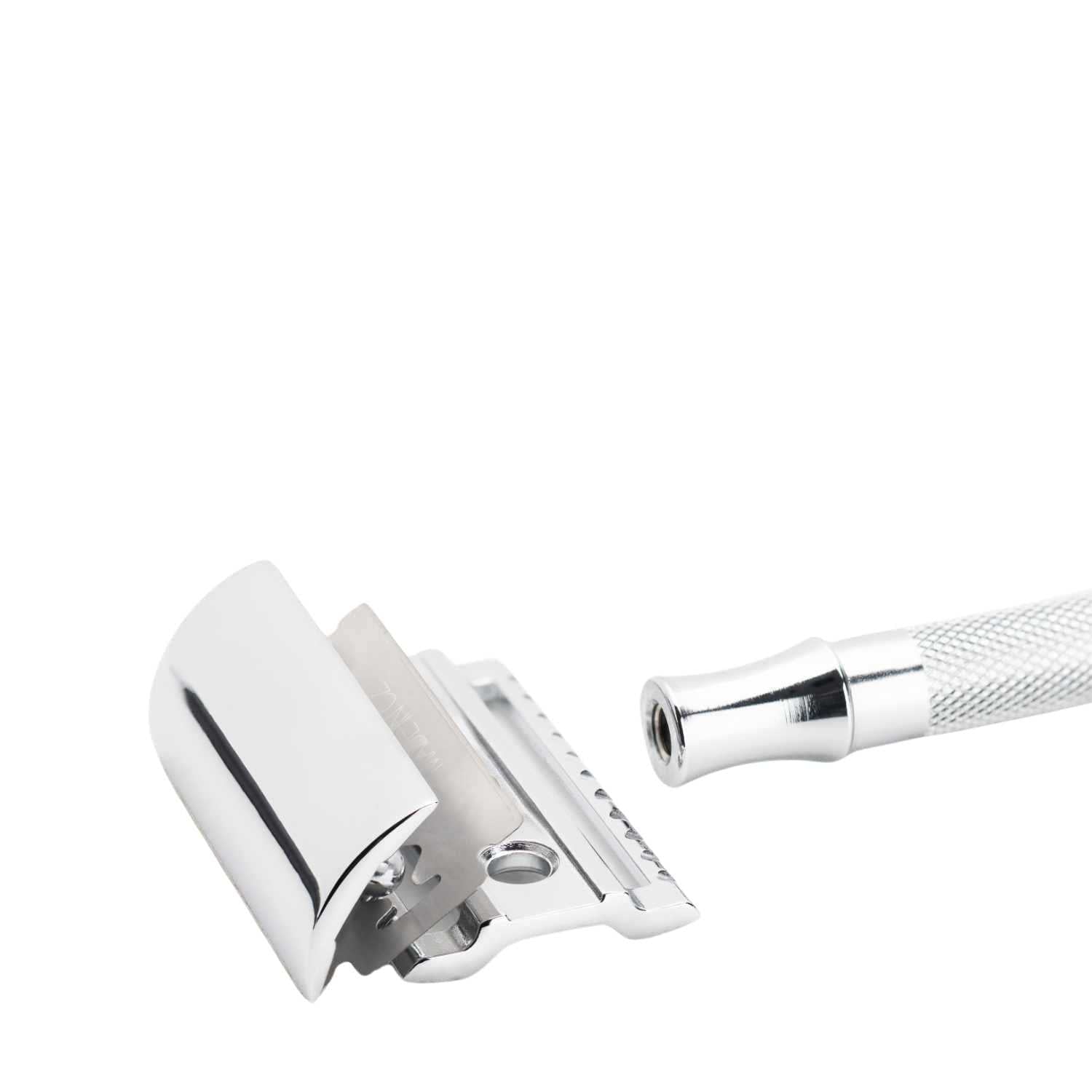 Rasierhobel 24C mit extra langem, rutschfestem Griff von Merkur, verchromte Oberfläche, ideal für Körperrasur bei Männern und Frauen