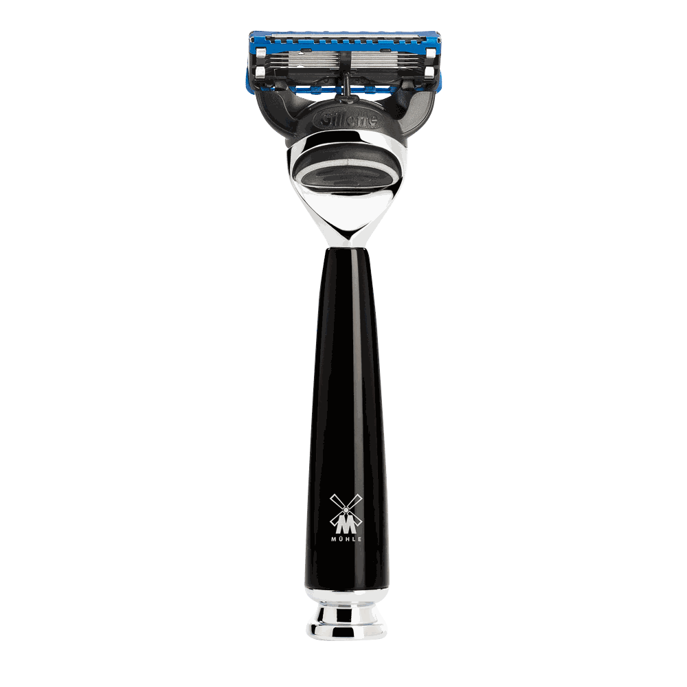 Mühle RYTMO Systemrasierer Gillette Fusion Edelharz schwarz