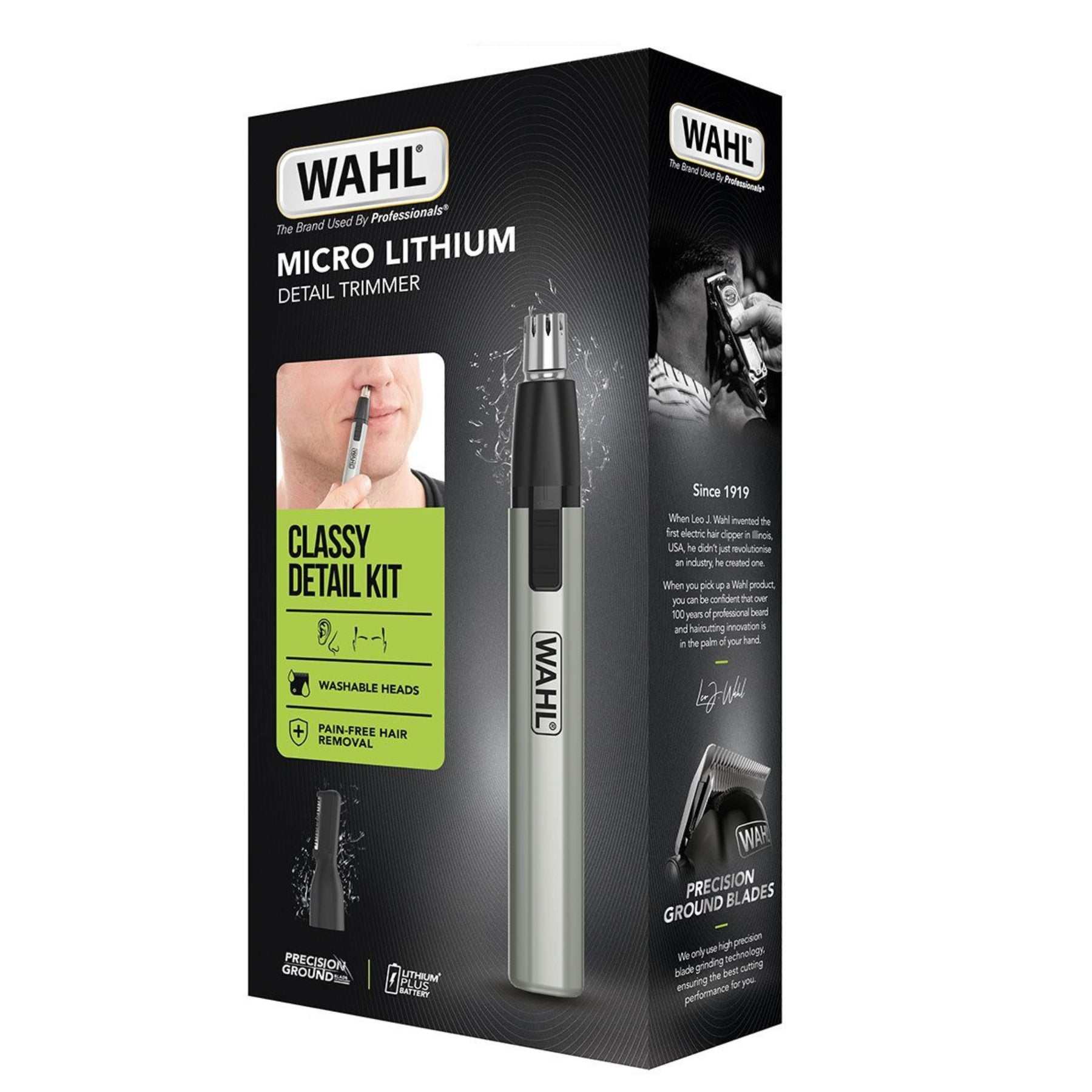 Kompakter Nasenhaar Trimmer und Detailer Micro Lithium von WAHL mit langlebiger Lithium-Batterie für präzises Trimmen unterwegs