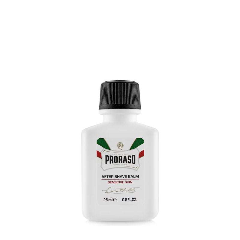 Proraso Aftershave Balsam Travel Size 30 ml für sensible Haut, milde und feuchtigkeitsspendende Pflege, alkoholfrei.