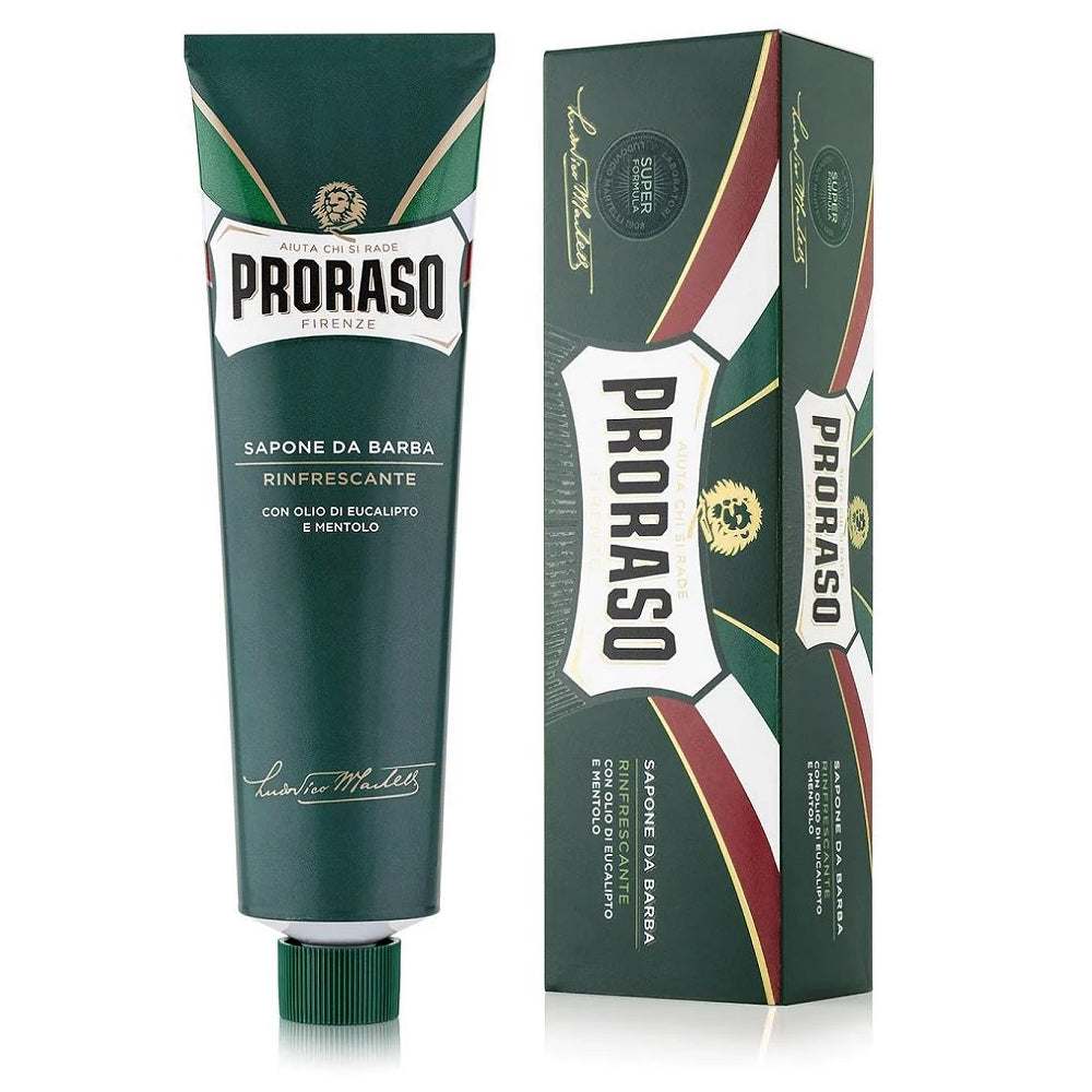 Proraso Rasiercreme grüne Linie mit Eukalyptus und Menthol für erfrischende, glatte Rasur