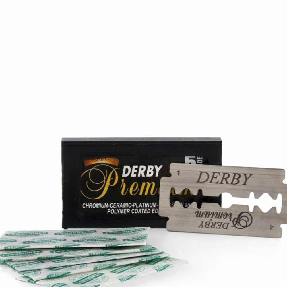 Rasierklingen Premium - Derby mit scharfer und sanfter Klinge für gründliche Rasur und minimalen Hautreizungen