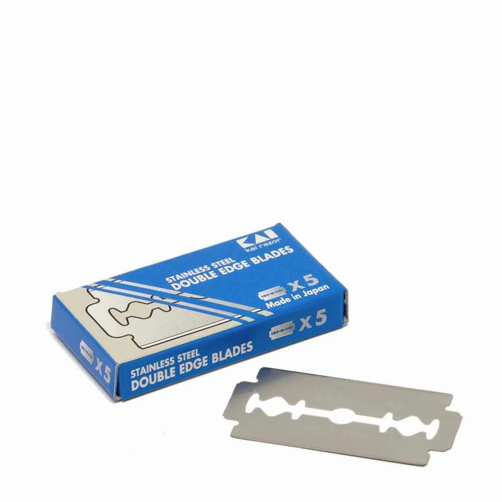 Rasierklingen Stainless Steel - Kai, scharfe und langlebige japanische Rasierklingen, präzise Verarbeitung, 5 Stück Packung