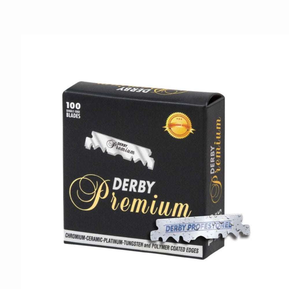 Rasierklingen Single Edge Derby Premium Wechselklingenmesser mittlere Schärfe für sichere Rasur